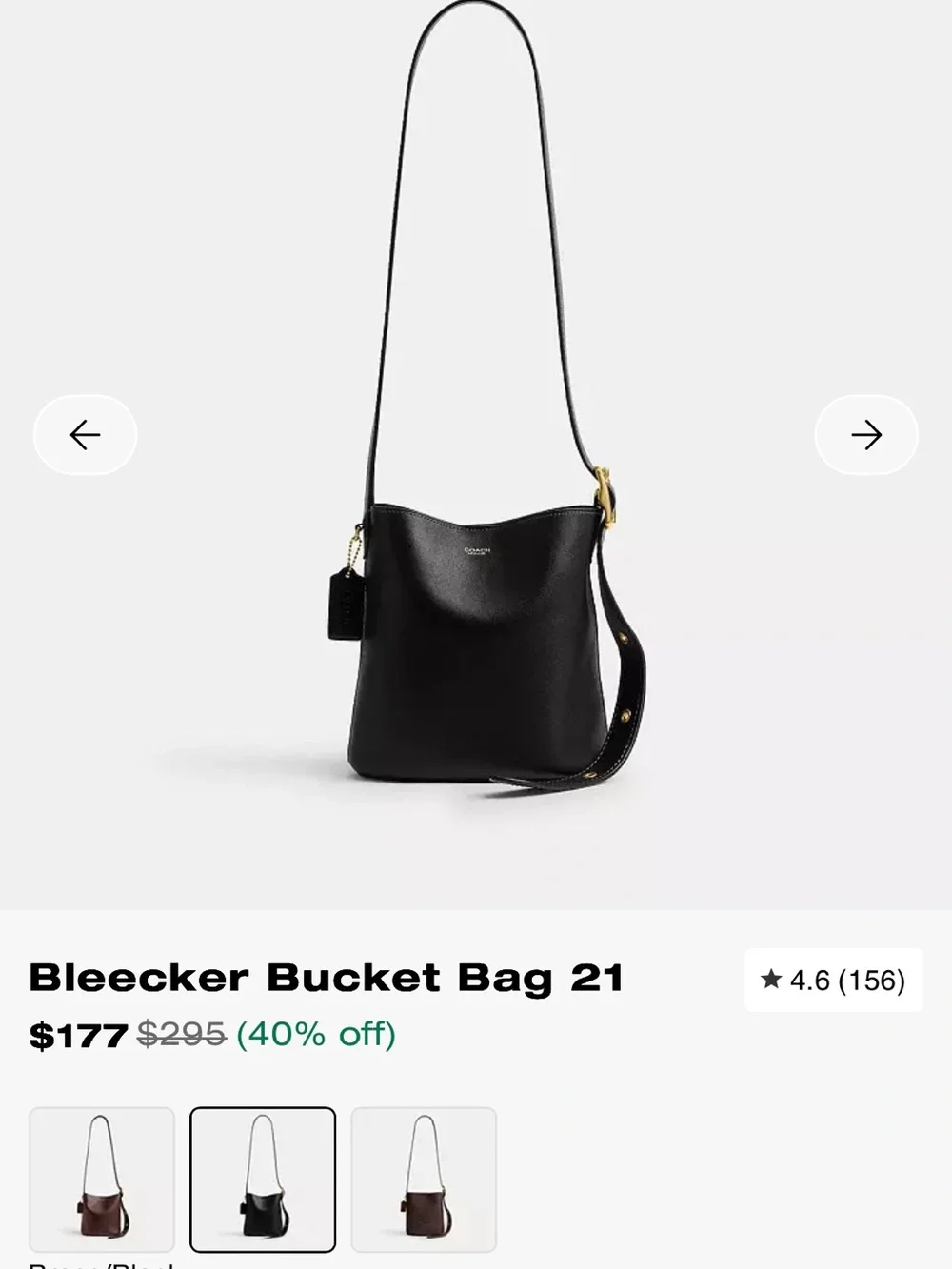 Coach Bleecker Bucket Bag 21 — Black with Gold Hardware